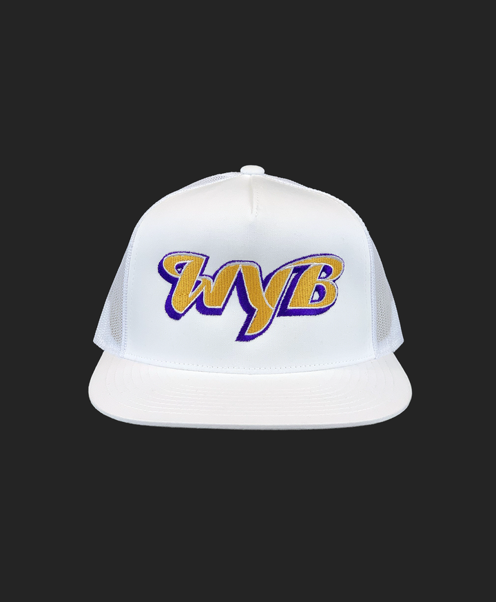 WYB Purple & Gold Initials Trucker
