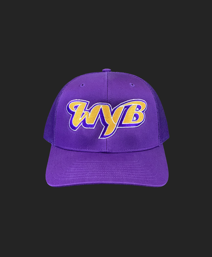 WYB Purple & Gold Initials Trucker