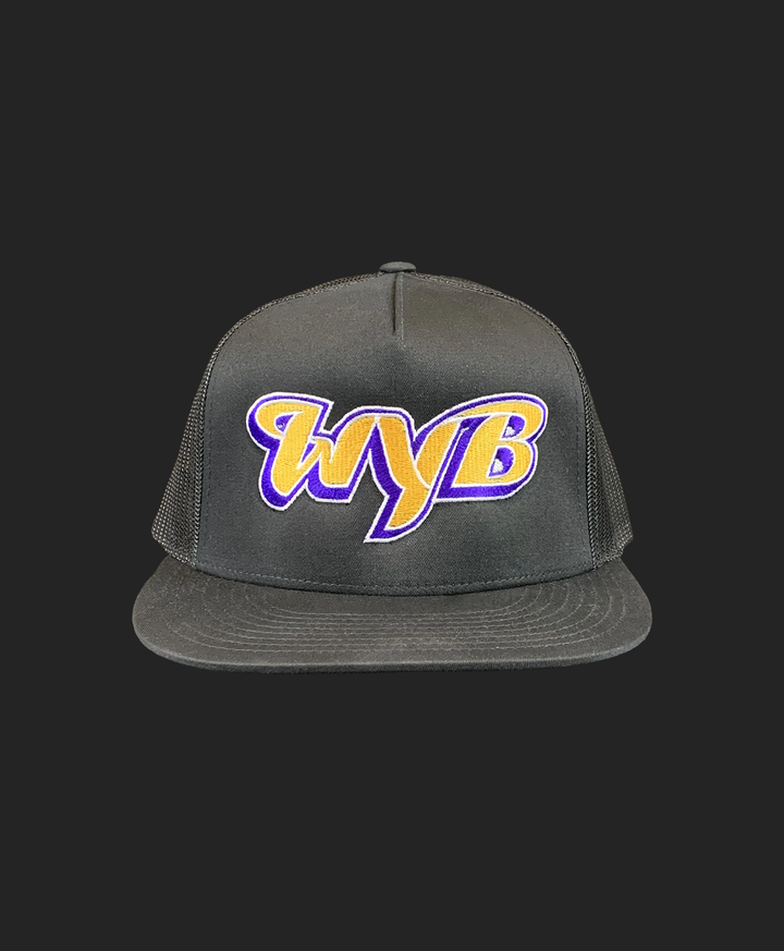 WYB Purple & Gold Initials Trucker
