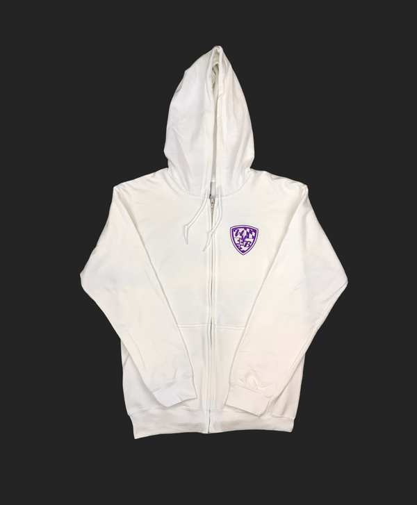 WYB Glitter Logo Zip-Up Hoodie (White)